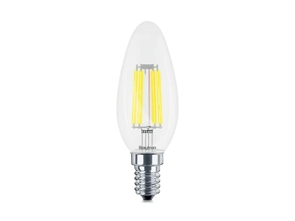LED sijalka svečka E14 4W dimmable toplo bela 470lm transparentna